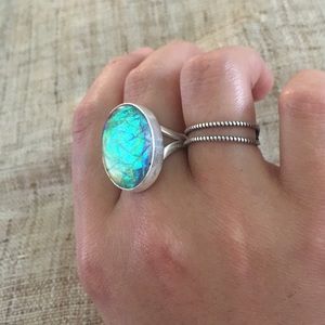 Artisan 925 Fire opal ring size 8